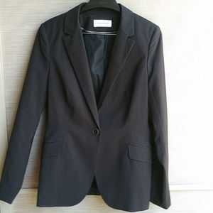 Calvin Klein pants suit pinstripe black gray sz 10